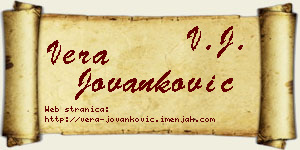 Vera Jovanković vizit kartica